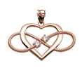 thumbnail image 1 of HEART AND INFINITY ROSE GOLD AND CZ ROPE DESIGN PENDANT NECKLACE :  14K  Pendant with 22" chain, 1 of 1