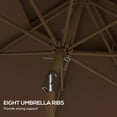 thumbnail image 3 of Outsunny 9' Patio Umbrella with Push Button Tilt and Crank,Double Top Ruffled Outdoor Market Table Umbrella with 8 Ribs,For Garden,Deck,Pool,Brown,Brown Polyester Garden Outdoor Canopies Gazebos, 3 of 10
