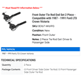 thumbnail image 2 of Front Outer Tie Rod End Set 2 Piece - Compatible with 1987 - 1991 Ford LTD Crown Victoria 1988 1989 1990, 2 of 2