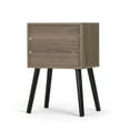 thumbnail image 4 of SYNGAR Modern End Table for Living Room, Side Table for Small Space, Small Storage Cabinet with Drawers, Simple Nightstand Set of 2 for Bedroom, Solid Wood Nightstands with Shelf, Gray Brown, D4218, 4 of 10