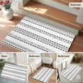 thumbnail image 6 of 2x3 Door Mat Rug, White Boho Geometric Non-Skid Rubber Backing Large Rectangle Rugs - Living Room Bedroom Home Office, Abstract Art Dots Striped Indoor Floor Mat Carpets Washable Rug, 6 of 9