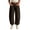 Coffee, variant on Womens High Waist Single Button Barrel Cropped Pants Dual Square Patch Pockets Zipper Fly Solid Color Loose Casual Daily Walking Trousers
