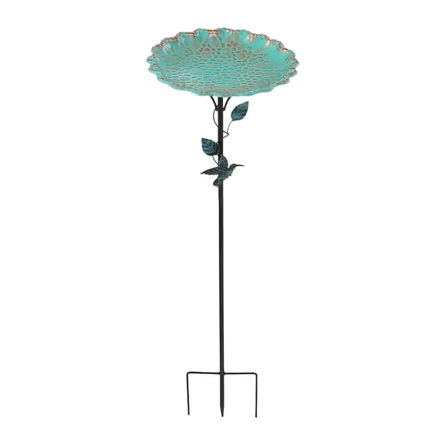 Metal Bird Bath Bowl For Outdoors 82 cm Tall Standing Garden Decoration With Adjustable Height And Rust-Resistant Iron Construction