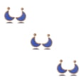 thumbnail image 3 of Pendientes retro de verano Sonducket en forma de luna Azul oscuro 1 par, 3 of 6