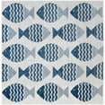 thumbnail image 2 of Unique Loom Outdoor Coastal Collection Area Rug - Pesci (5' 3" Square Navy Blue/Ivory), 2 of 6