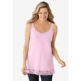 thumbnail image 4 of Woman Within Plus Size Lace-Trim V-Neck Tank, 4 of 5