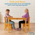 thumbnail image 4 of ECR4Kids 30in x 30in Square Hardwood Table and  Two 12in Chairs, Honey, 3-Piece, 4 of 9