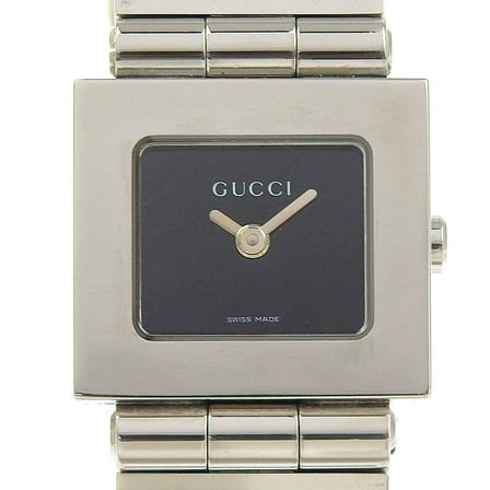 Pre-Owned Gucci Watch 600L Stainless Steel Quartz Analog Display Black Dial Women's (Good)