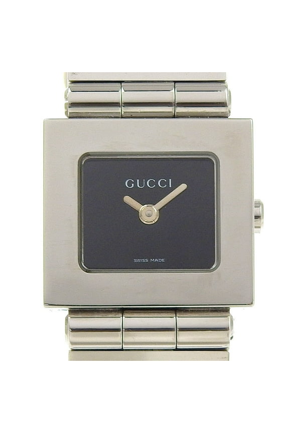 Pre-Owned Gucci Watch 600L Stainless Steel Quartz Analog Display Black Dial Women's (Good)