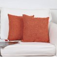 thumbnail image 5 of Paquete de 4 Fundas de Cojines 45x45cm Funda de Cojín de Lino 45,7x45,7cm Funda de Almohada Decorativa Cuadrada, con Cremallera Invisible para Sofá Cama Coche Oficina Naranja ER, 5 of 5