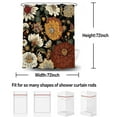 thumbnail image 7 of Boho Floral Botanical Shower Curtain, Mid Century Morden Abstract Bohemian Flowers Tropical Leaves Bathroom Curtain, Waterproof Fabric Bathroom Accessories with Hooks, 72X72, 7 of 7
