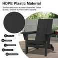 thumbnail image 4 of JUSTLET Outdoor Patio Chair with 2 Cup Holder, HDPE Folding Adirondack Chair, Black, 4 of 10