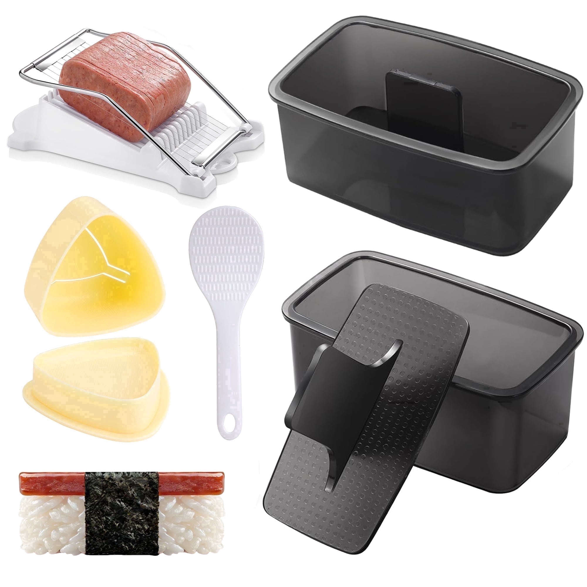 FUNGYAND Musubi Maker Press Kit with Spam Slicer Onigiri Mold for Lunch Bento, Homemade Sushi