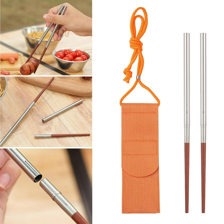 Mobi Garden Stainless Steel Foldable Chopsticks Outdoor Camping