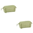 thumbnail image 3 of Kearding Bolsas de lápices, caja de almacenamiento multifuncional grande de doble capa con múltiples bolsillos, suministros escolares para Verde 2piezas, 3 of 6