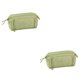 thumbnail image 2 of Injueey Bolsas de lápices, caja de almacenamiento multifuncional grande de doble capa con múltiples bolsillos, suministros escolares para Verde 2piezas, 2 of 6