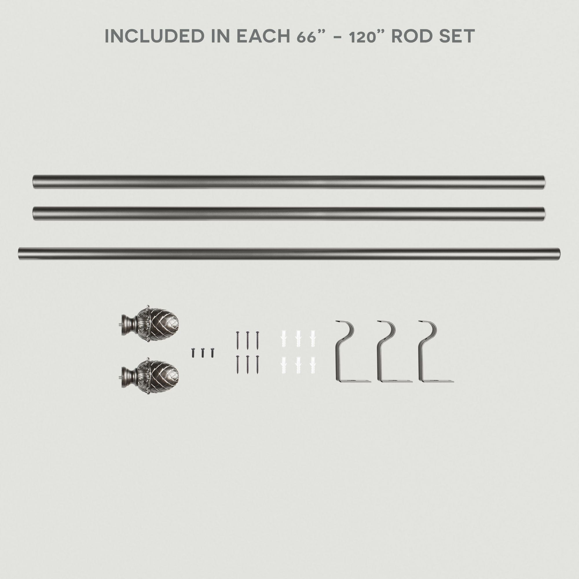 Exclusive Home Contemporary, Modern Matte Acron Adjustable Set, 66 in - 120 in