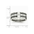 thumbnail image 2 of Stainless Steel Antiqued and Brushed With Cubic Zirconia Twisted 9.00mm Band Ring - Size 13, 2 of 2