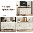 thumbnail image 6 of Blotout 70" Large Long Dresser with Deep Drawers, Farmhouse 10 Drawer Dresser for Bedroom, Wide Wood Chest of Drawers with Power Outlets, Antique White Dresser, 6 of 9