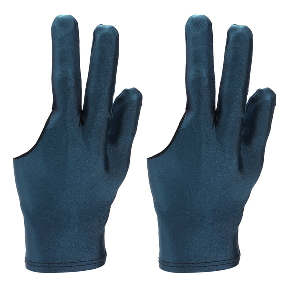 Uxcell Three Fingers Pool Gloves, Billiards Left Hand Cue Sport Gloves 2 Pcs & Dark Green-Fitting for Women Men Billiard Shooter Carom Pool Snooker Cue Sports Accessories
