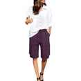 thumbnail image 4 of YanHoo Cargo Shorts for Women High Waisted Drawstring Bermuda Shorts Casual Outdoor Hiking Athletic Short Pants with Pockets, 4 of 7