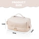 thumbnail image 2 of Bolsas de maquillaje para cosméticos de gran capacidad para mujeres y niñas, bolsas de cosméticos de viaje impermeables de cuero PU, 2 of 5
