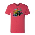 thumbnail image 2 of Wild Bobby, Colorful Rainbow Moose Head Wildlife Animal Lover Mens Premium Tri Blend T-Shirt, Vintage Red, X-Large, 2 of 3