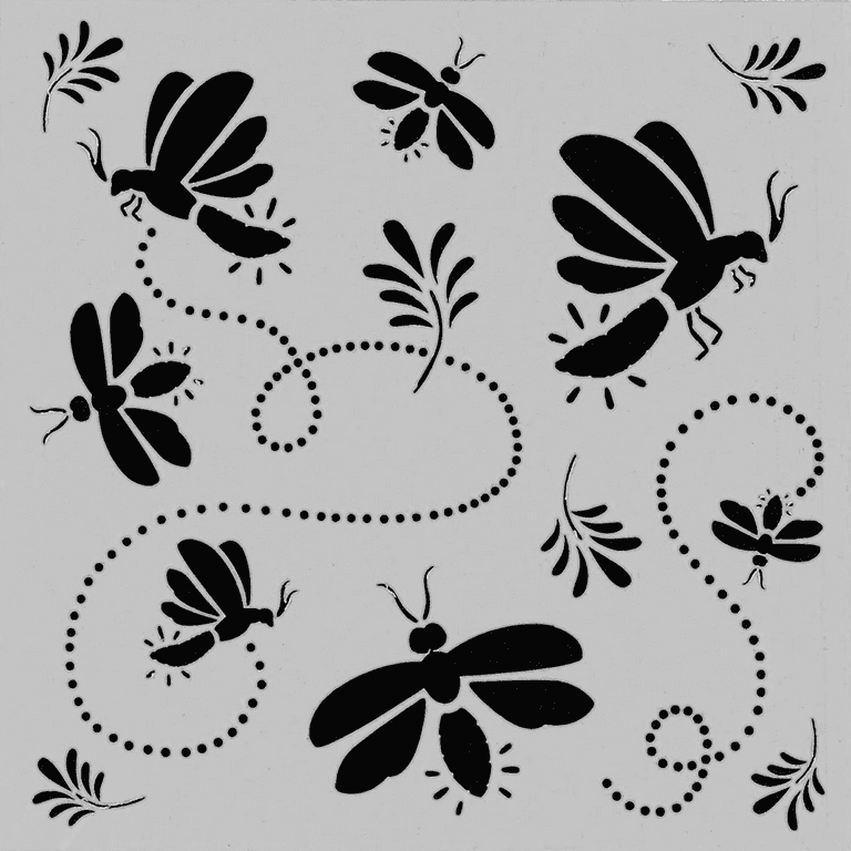 Fab Lab 3 pk 7''x10'' Stencil Sheets Bugs & Flowers