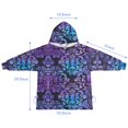 thumbnail image 7 of Purple and Blue Damask Pattern Blanket Hoodies for Kids 6-13YR Oversize Wearable Blanket Hoodies for Boys Girls Teens, 7 of 7