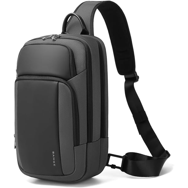 BANGE Bolso Cruzado Unisex de 11 Pulgadas con Compartimento Separado, Bolso Ligero E Impermeable para el Trabajo (Gris)