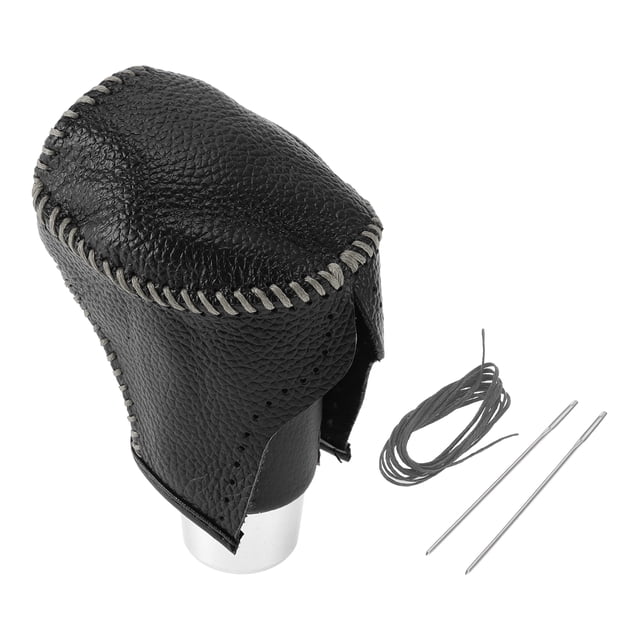 Cubierta de pomo de cambio de marcha Unique Bargains para Kia Forte 2014-2016, antideslizante, texturizada, negra y gris, protector de mango de cambio de cuero sintético, 1 pieza