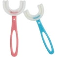 thumbnail image 1 of paquetes de cepillos de dientes para niños en forma de U, cepillo de dientes de entrenamiento manual suave para niños de 6 a 12 años (rosa + azul) Vhermosa XMWJ238, 1 of 3