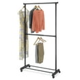 Whitmor 689810159 70.25" Black Adjustable 2Rod Garment Rack