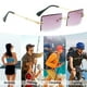 thumbnail image 5 of Gafas de sol cuadradas sin marco con borde, gafas de sol de tendencia a la moda, hechas de PC, plástico, metal, 5 of 5