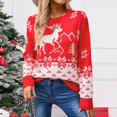 thumbnail image 2 of Chandail-Over Décontracté de Noël pour Femmes, Épais, Imprimé d'Hiver, Ample, 2 of 6