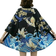 HAORUN Women Japanese Kimono Coat Cardigan Yukata Bathrobe Blouse Tops Loose Outwear Summer