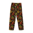 thumbnail image 3 of Lsque Vintage Autumn Plants Butterfly Print Men's Pajama Pants, Lounge Pant - Comfortable Home Wear,Elastic Waistband, Stylish Design-Medium, 3 of 9