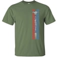thumbnail image 3 of Fair Game Mustang Pony Stripe Ford T-Shirt-Military Green-XL, 3 of 5