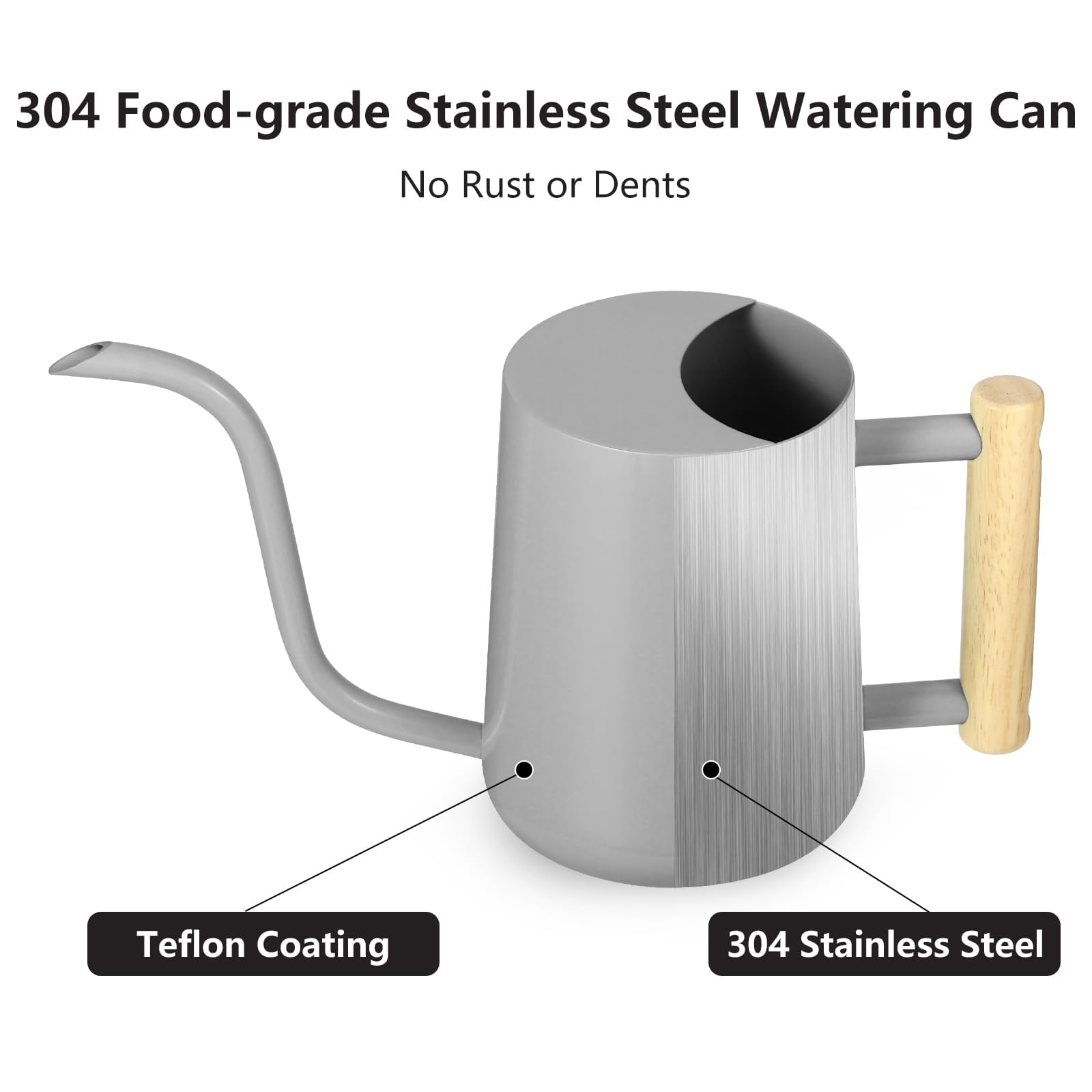 Watering Can Indoor Plants, 35oz Small Stainless Steel Metal Watering Can Modern Decorative Watering Pot