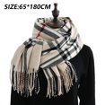thumbnail image 5 of Bufandas de moda para mujer, chal largo, invierno, grueso, cálido, tejido, bufanda grande a cuadros, manta larga a cuadros gruesa, 5 of 5