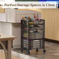thumbnail image 5 of 4-Tier Rolling Utility Cart with 3 Drawers, Craft Organizer and Storage with DIY Divider, Art-Craft Supplies with Caster Wheels, Multi-Functional Storage for Classroom, Office, Paints, Artifacts, 5 of 17