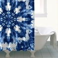 thumbnail image 4 of Indigo Tie Dye Snowflake Shower Curtain 72"x84" ,Bathroom Decorative Shower Curtains Set with 12 Hooks,Modern Waterproof Washable Shower Curtain, 4 of 6