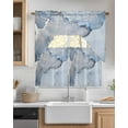 thumbnail image 2 of Marble Blue Swag Valance and Tier Curtains 36'' Length Set, Modern Abstract Ink Painting Luxury Light Filtering Kitchen Curtains, Tier Curtain Valances for Bathroom/Living Room/Bedroom/Café, 2 of 6
