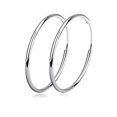 thumbnail image 1 of Hoop Earrings Sterling Silver Polished Round Circle Endless Earrings Diameter 20,30,40,50,60,70,80mm Ref: 4225, 1 of 5