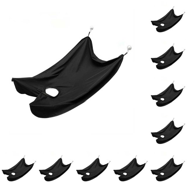 Seitruly Delantal de afeitar para hombre, babero, pelo afeitado, regalos de peluquería para adultos, Baberos de tela, receptor antiadherente, Negro 10piezas