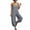 Gray, variant on Baggy Linen Jumpsuits for Women Sleeveless Square Neck Overall Rompers Pleated Loose Casual Jumpsuit Dark Gray, L