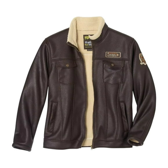 Atlas For Men Mens Aviator Faux Suede Jacket