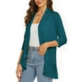 thumbnail image 5 of Turilly Womens Jackets Ladies Clearance, Women's 3/4 Sleeve Fashion Casual Comfortable Solid Color Cardigan Top Blouse, 5 of 5