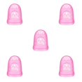 thumbnail image 3 of Methold Silicona guitarra puntas de los dedos protectores de dedos ukelele Fingerstall transparente no alergénico reutilizable instrumentos Rosa XS 5Conjunto, 3 of 6