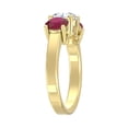 thumbnail image 4 of ARAIYA FINE JEWELRY 2 CT.T.W. Round Shape Lab Grown Diamond and Natural Ruby Three-Stone Engagement Ring | 14K Yellow Gold Anniversary Ring Size 7, 4 of 7